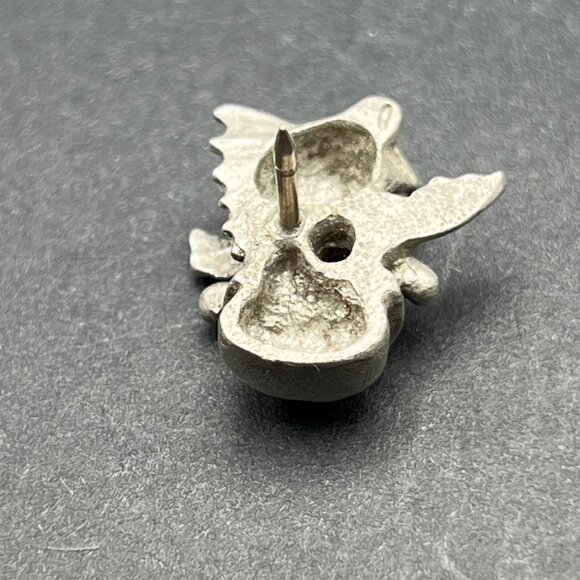 Vintage Jumping Fish Tie Tack Pewter Tone Lapel Hat Pin - Picture 4 of 7